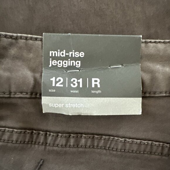 Mossimo Mid Rise Jeggings Jeans Pants Stretchy Women 12/31 R Brown Grey Grunge - Picture 11 of 14